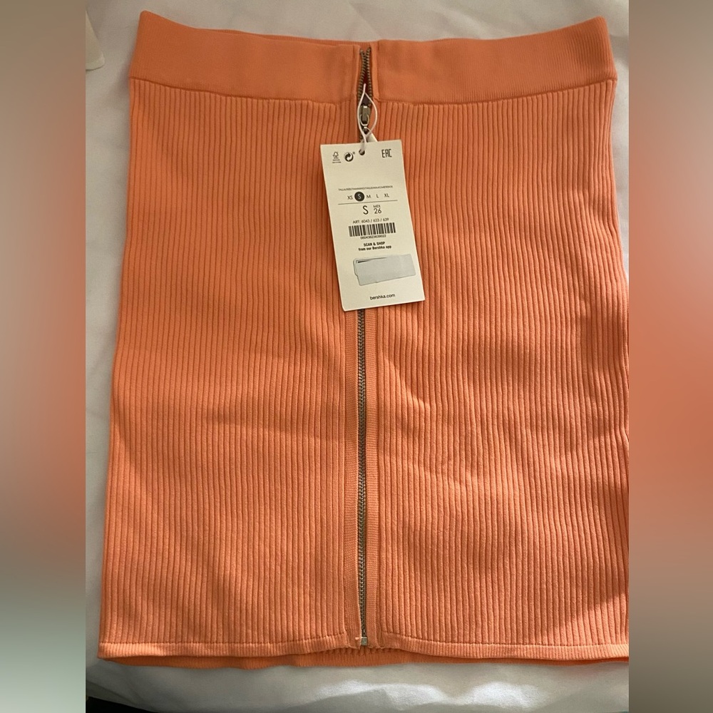 BERSHKA Orange Skirt Small New